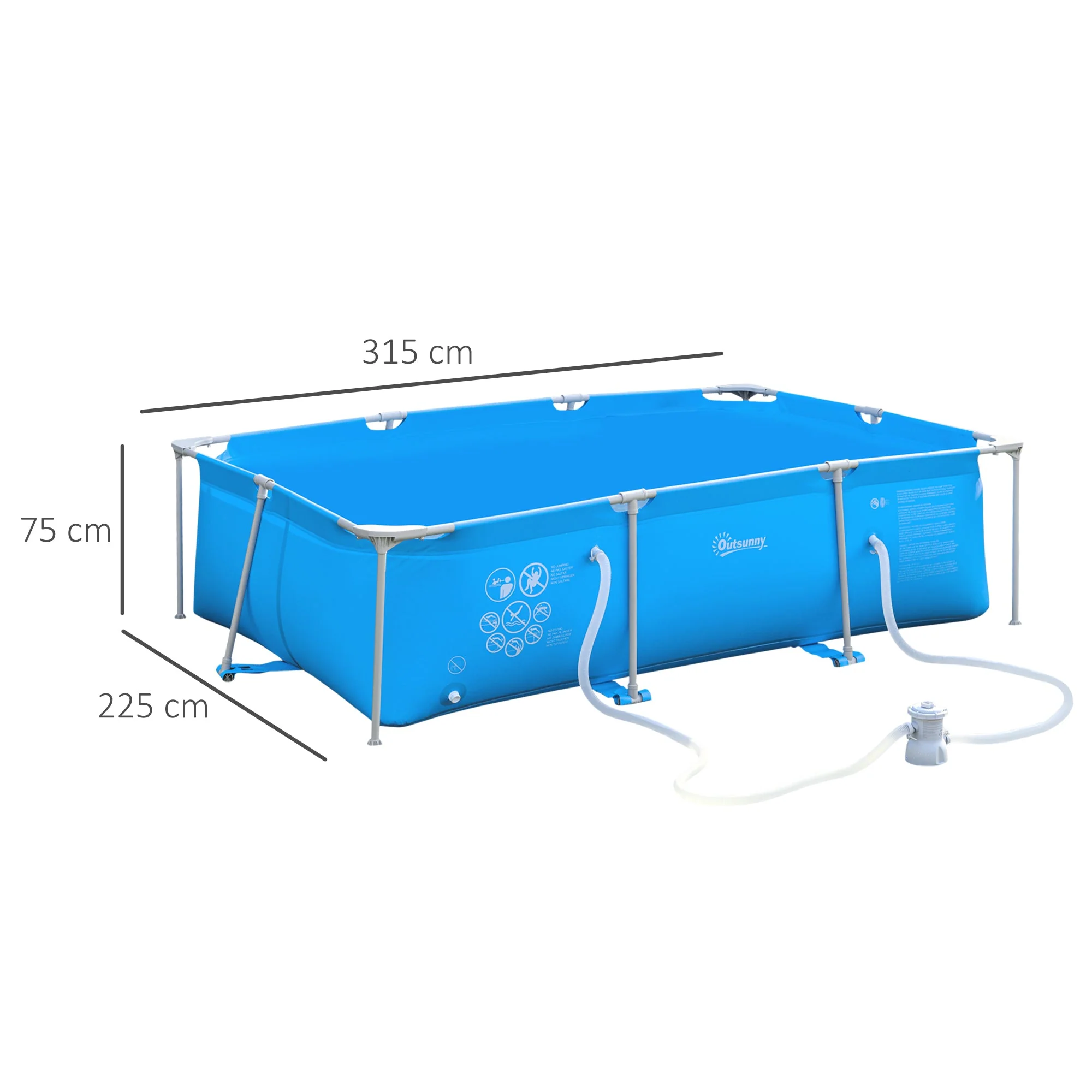 Steel Frame Swimming Pool w/ Filter Pump and Reinforced Sidewalls Rust Resistant - Image 3