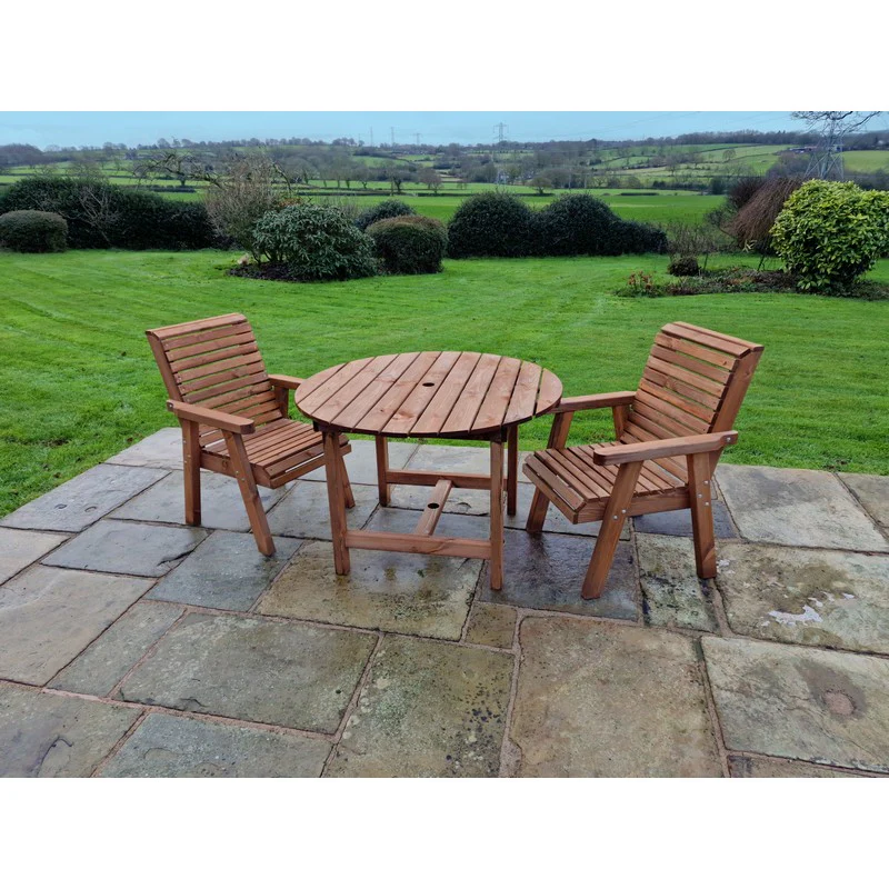 Swedish Redwood Garden Bistro Set by Churnet Valley - 2 Seat - Image 3