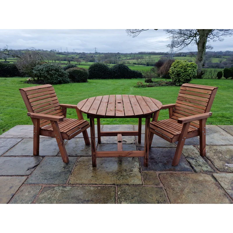 Swedish Redwood Garden Bistro Set by Churnet Valley - 2 Seat - Image 4