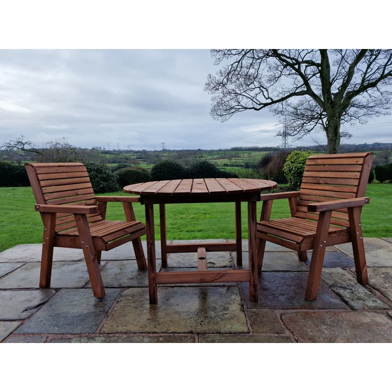 Swedish Redwood Garden Bistro Set by Churnet Valley - 2 Seat - Image 5