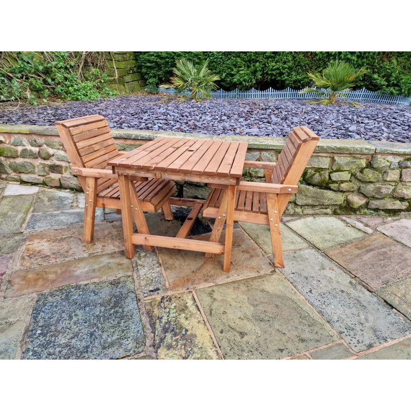 Swedish Redwood Garden Bistro Set by Churnet Valley - 2 Seats - Image 3
