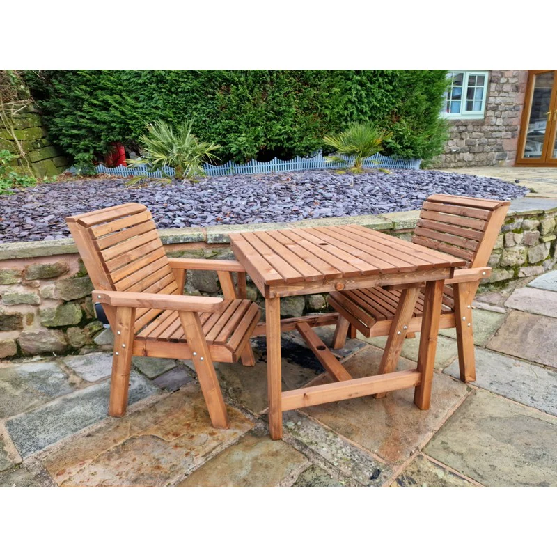 Swedish Redwood Garden Bistro Set by Churnet Valley - 2 Seats - Image 4