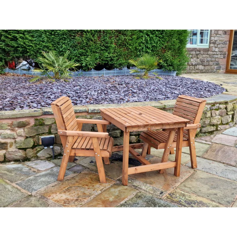 Swedish Redwood Garden Bistro Set by Churnet Valley - 2 Seats - Image 5