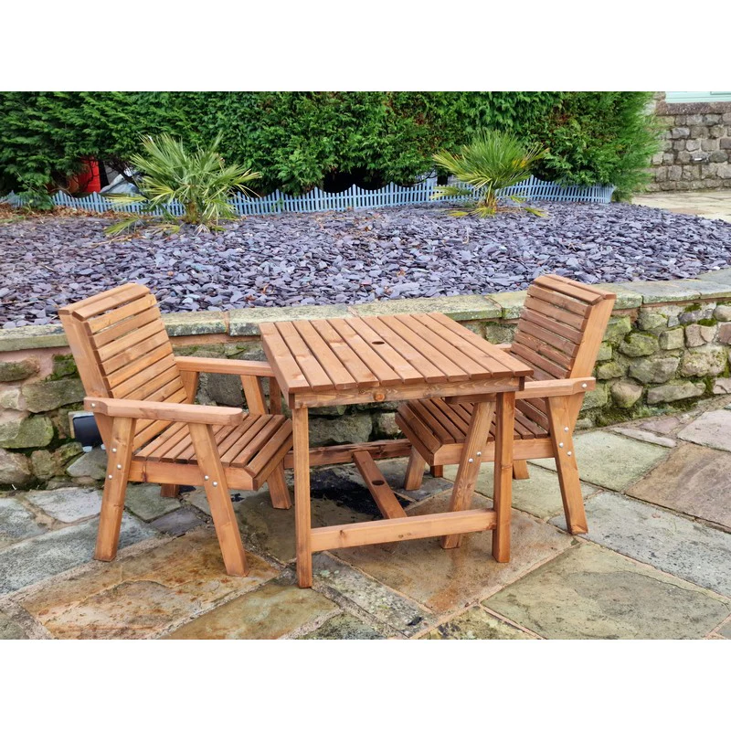 Swedish Redwood Garden Bistro Set by Churnet Valley - 2 Seats - Image 6