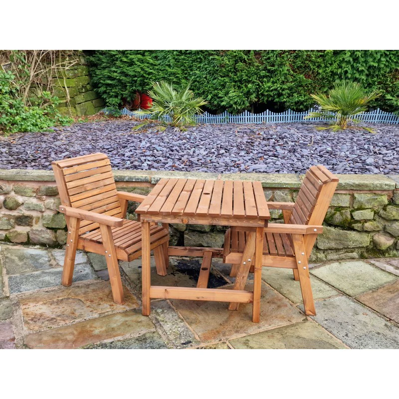 Swedish Redwood Garden Bistro Set by Churnet Valley - 2 Seats - Image 7