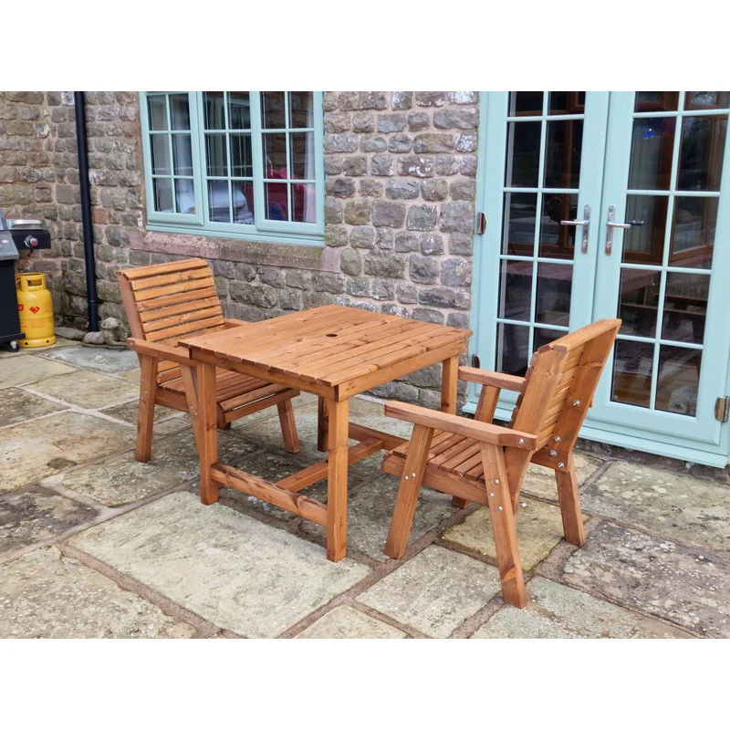 Swedish Redwood Garden Bistro Set by Churnet Valley - 2 Seats - Image 8