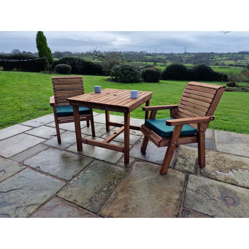Swedish Redwood Garden Bistro Set by Churnet Valley - 2 Seats - Image 9