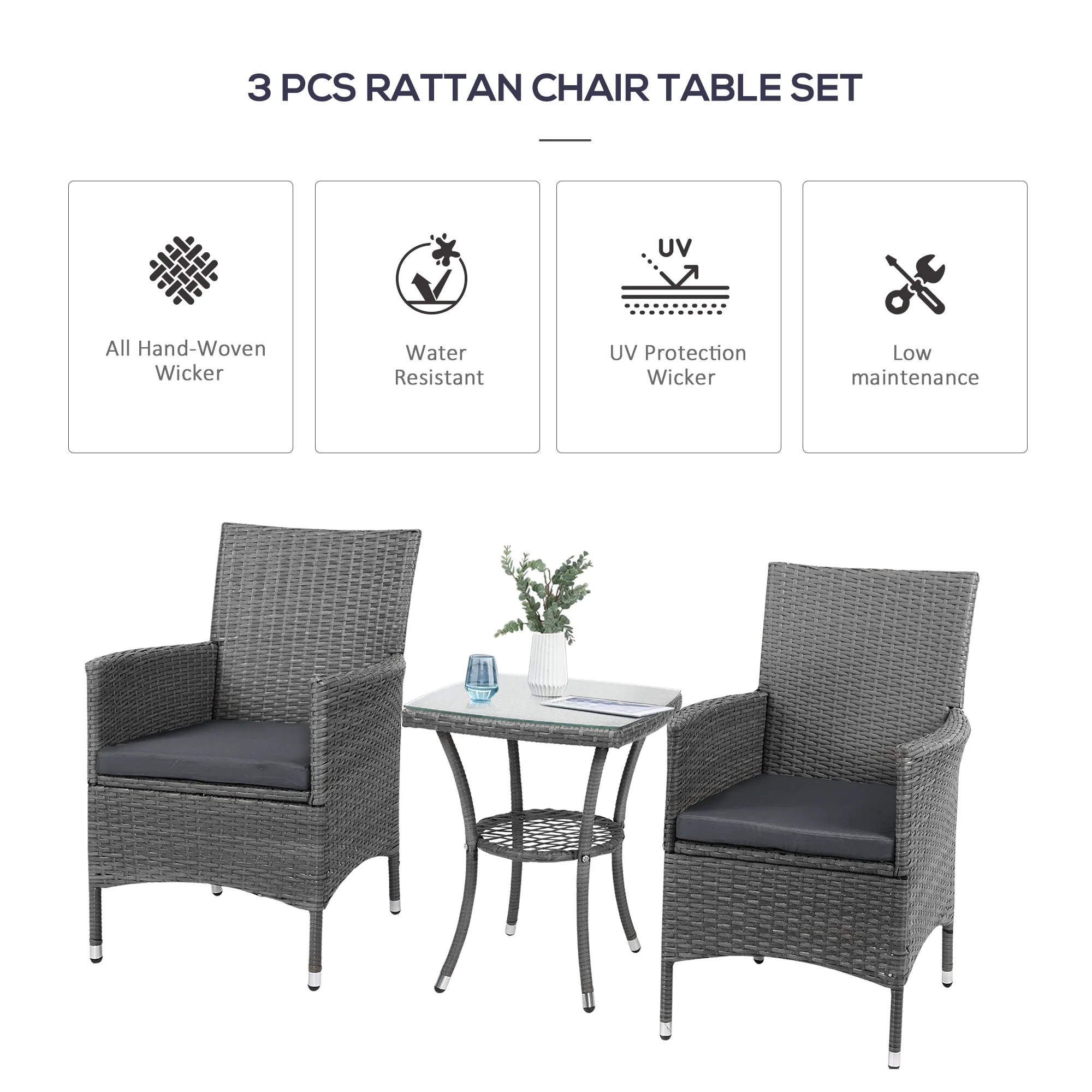 Three-Piece Rattan Chair Set - Image 4