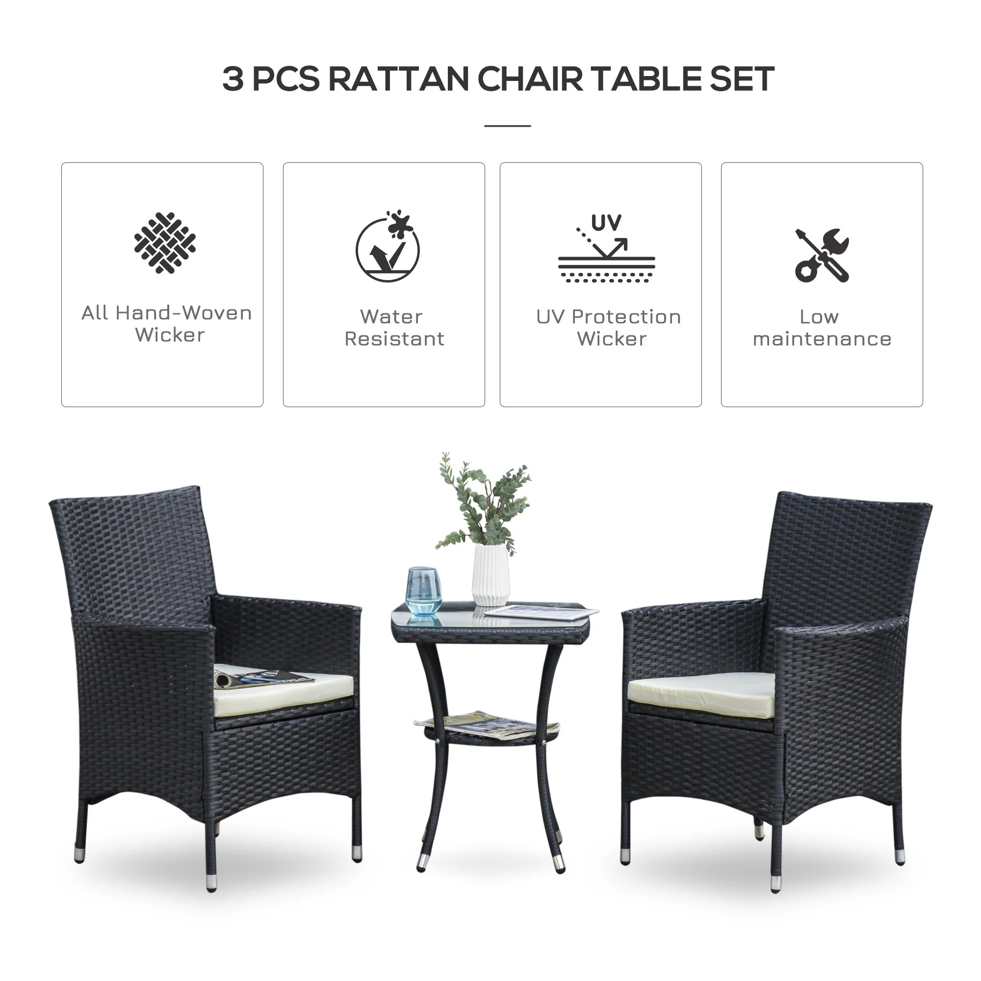 Three-Piece Rattan Chair Set - Image 4