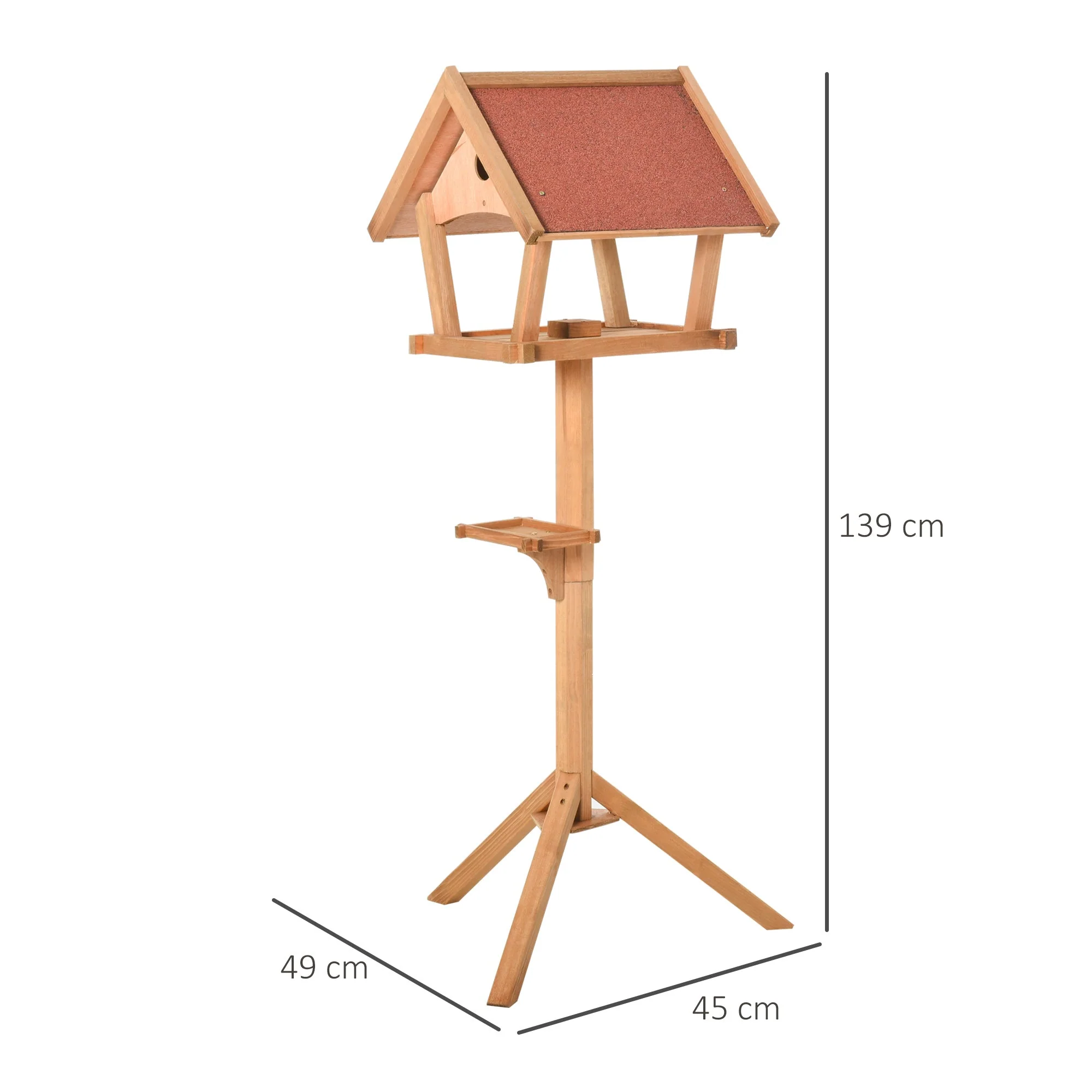 Tower 139cm Nesting Box & Feeder Table Natural by Pawhut - Image 4